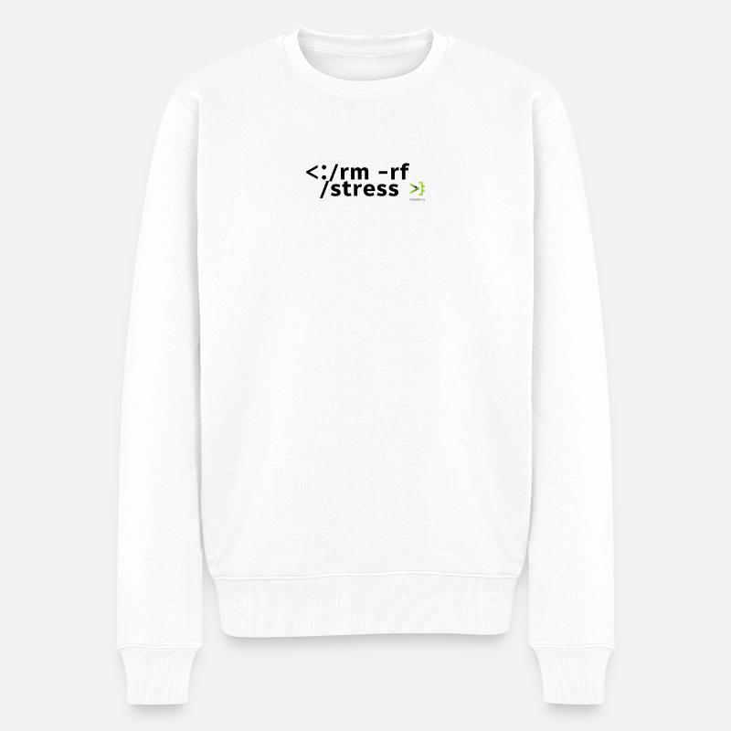 Stress Code: rm -rf stress - Pull Premium bio Homme - blanc