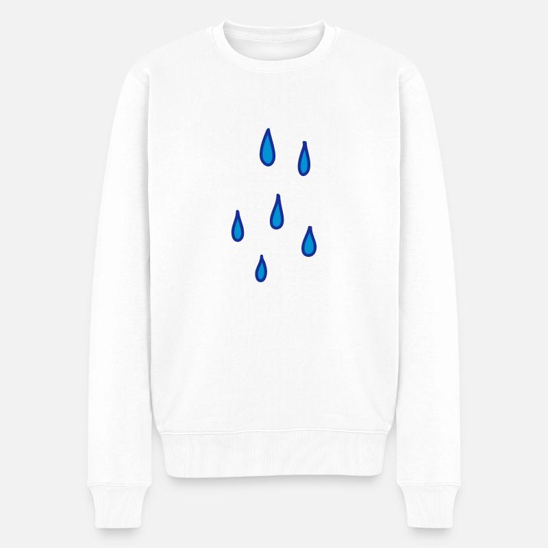 Regentropfen - Männer Premium Bio Pullover - Weiß