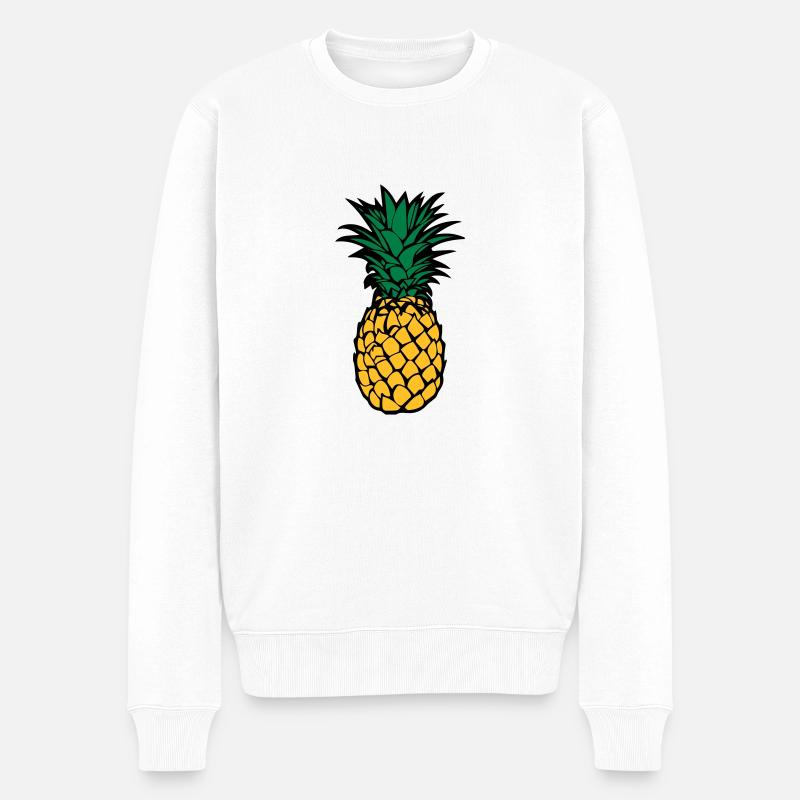 Ananas - Männer Premium Bio Pullover - Weiß