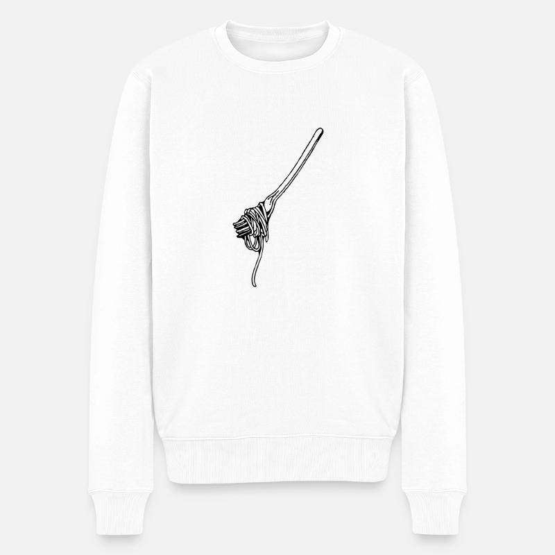 spaghetti pasta nudeln lasagne macaroni noodles7 - Männer Premium Bio Pullover - Weiß