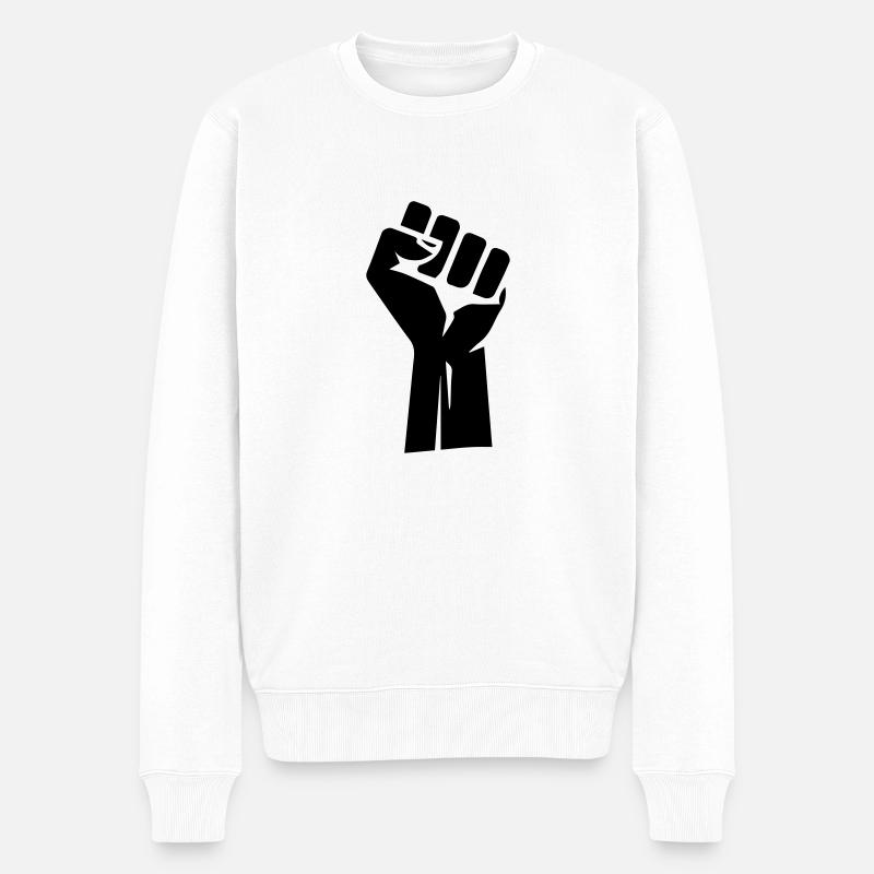 Revolution First - Männer Premium Bio Pullover - Weiß
