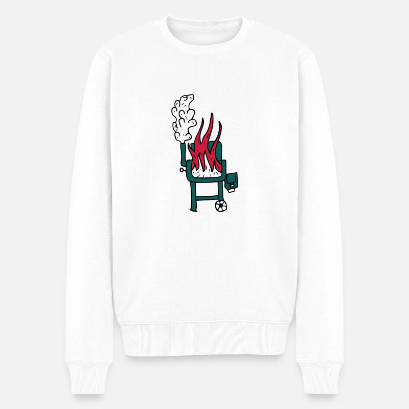 Grill - Männer Premium Bio Pullover - Weiß