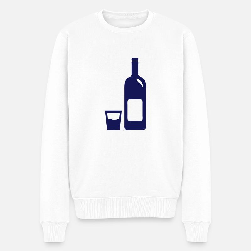 Glasflaschen-Symbol - Männer Premium Bio Pullover - Weiß