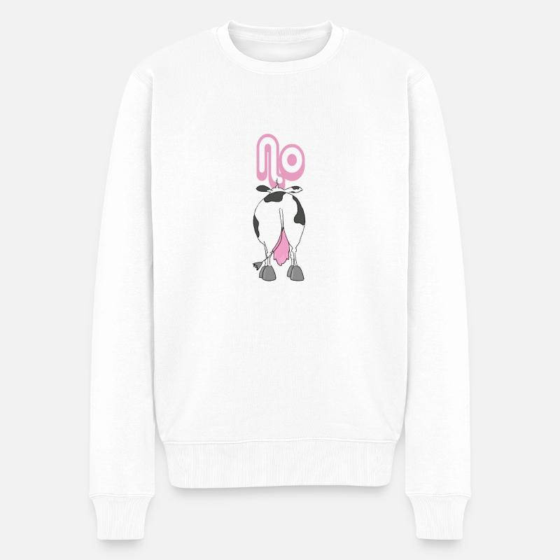 No - funny cow - Männer Premium Bio Pullover - Weiß