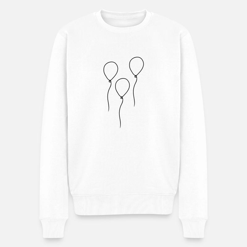 3 Luftballons Design - Männer Premium Bio Pullover - Weiß