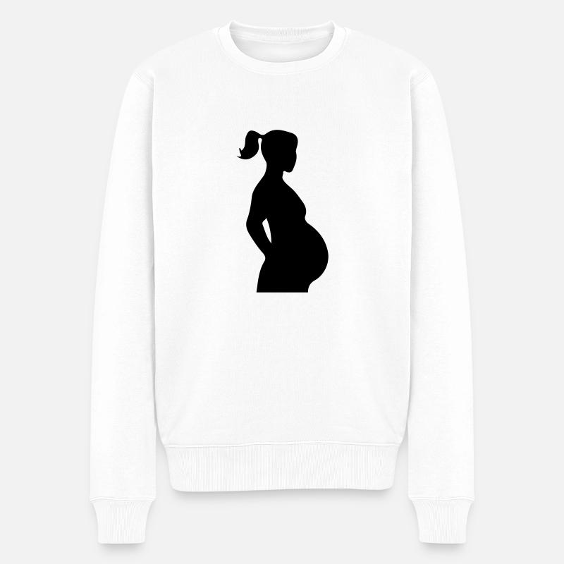 schwanger silhouette - Männer Premium Bio Pullover - Weiß
