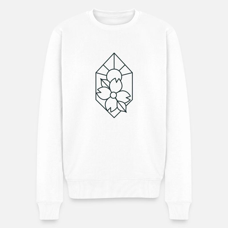 diamant de fleur sakura - Pull Premium bio Homme - blanc