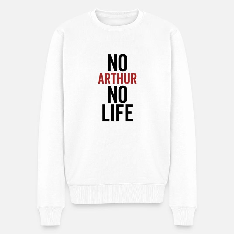 Kein Arthur Kein Leben - Männer Premium Bio Pullover - Weiß