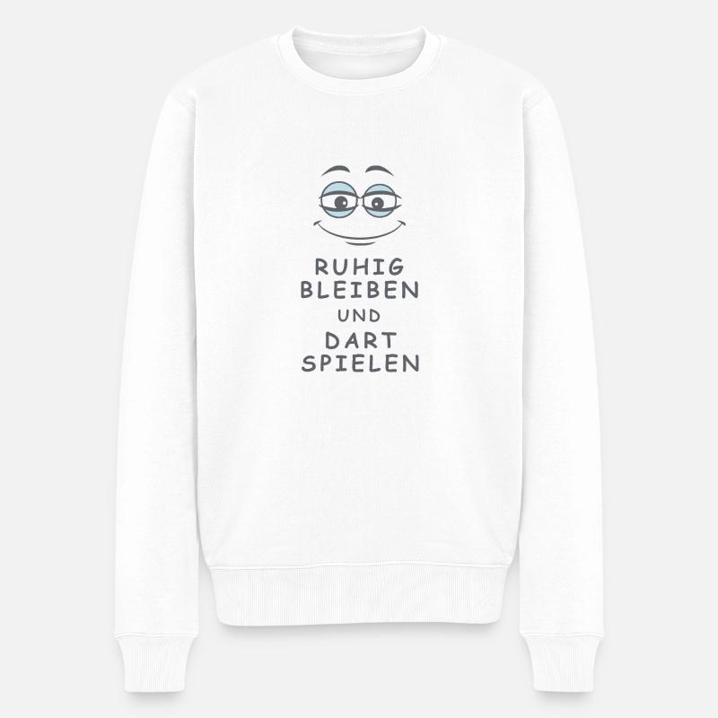 Dart spielen - Männer Premium Bio Pullover - Weiß