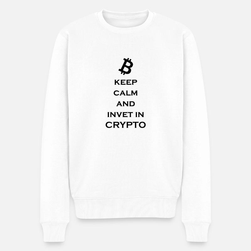 Crypto Bitcoin Trading - Männer Premium Bio Pullover - Weiß