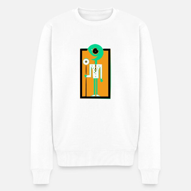 Ecko l'extra-terrestre à la fleur - Pull Premium bio Homme - blanc