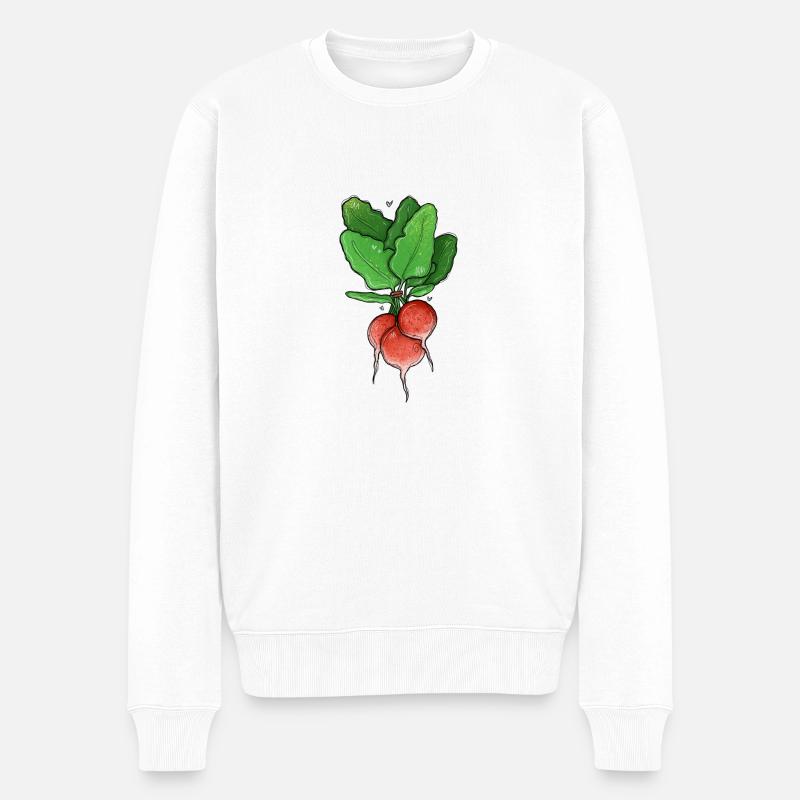 Radieschen Illustration - Männer Premium Bio Pullover - Weiß