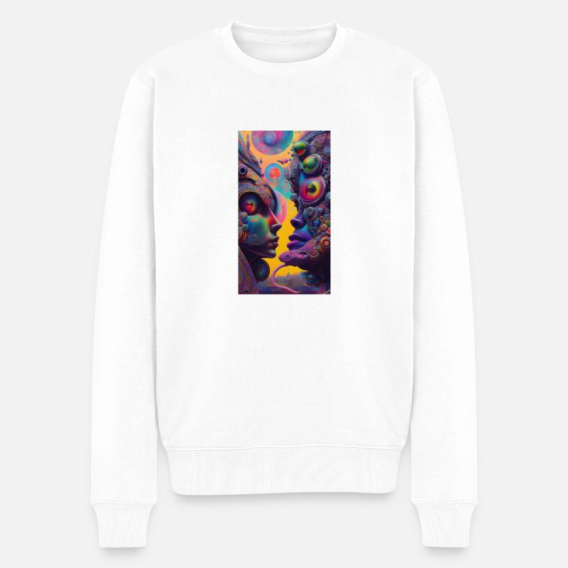 Chroma-Kaleidoskop - Männer Premium Bio Pullover - Weiß