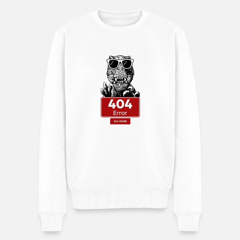 Dinosaurier und das internet - Männer Premium Bio Pullover - Weiß