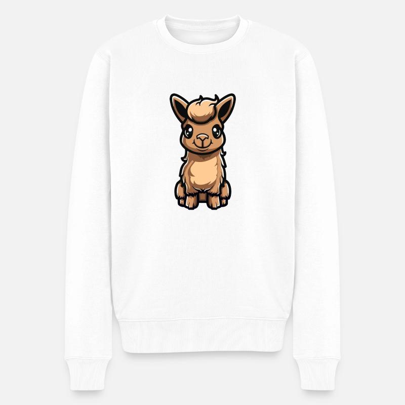 Lama Al Paka - Pull Premium bio Homme - blanc