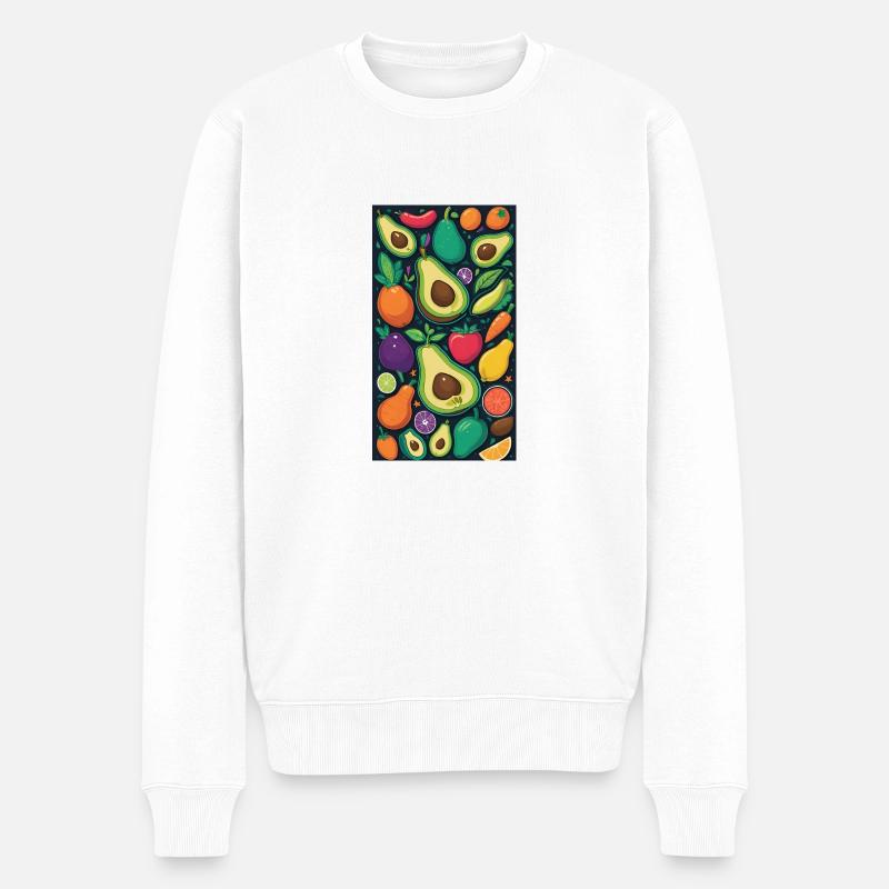 Vegan - Männer Premium Bio Pullover - Weiß
