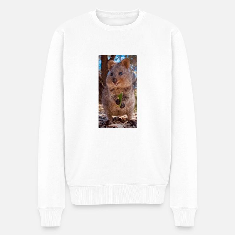 Quokka - Männer Premium Bio Pullover - Weiß