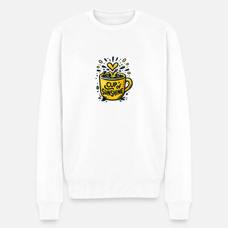 Cup of Sunshine - Männer Premium Bio Pullover - Weiß