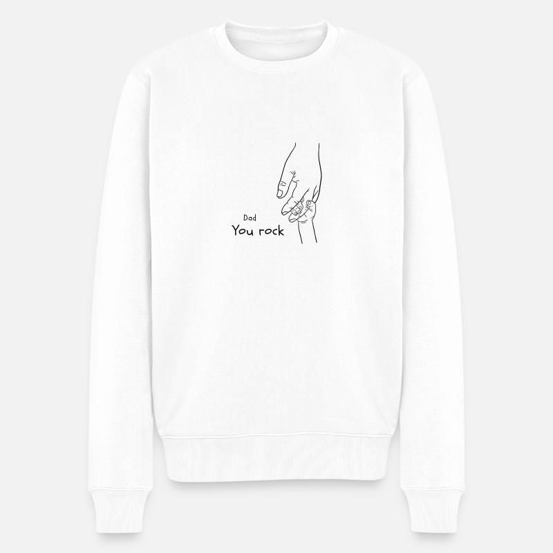 Dad. You rock. - Männer Premium Bio Pullover - Weiß