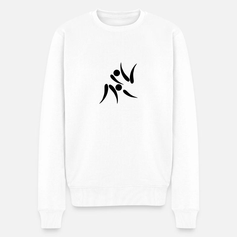 Judo Logo - Männer Premium Bio Pullover - Weiß