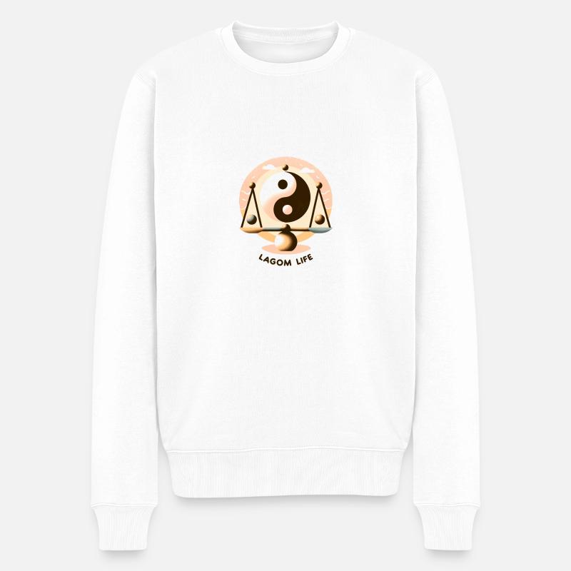 La vie à Lagom - Pull Premium bio Homme - blanc