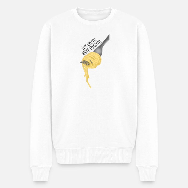 Less upsetti more Spaghetti - Männer Premium Bio Pullover - Weiß