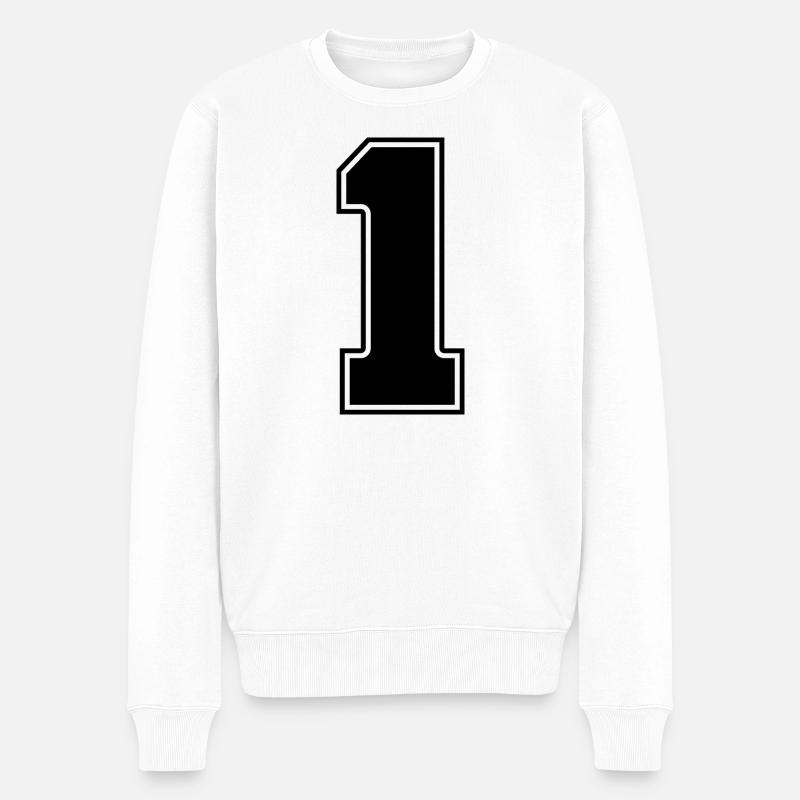 1 - Männer Premium Bio Pullover - Weiß