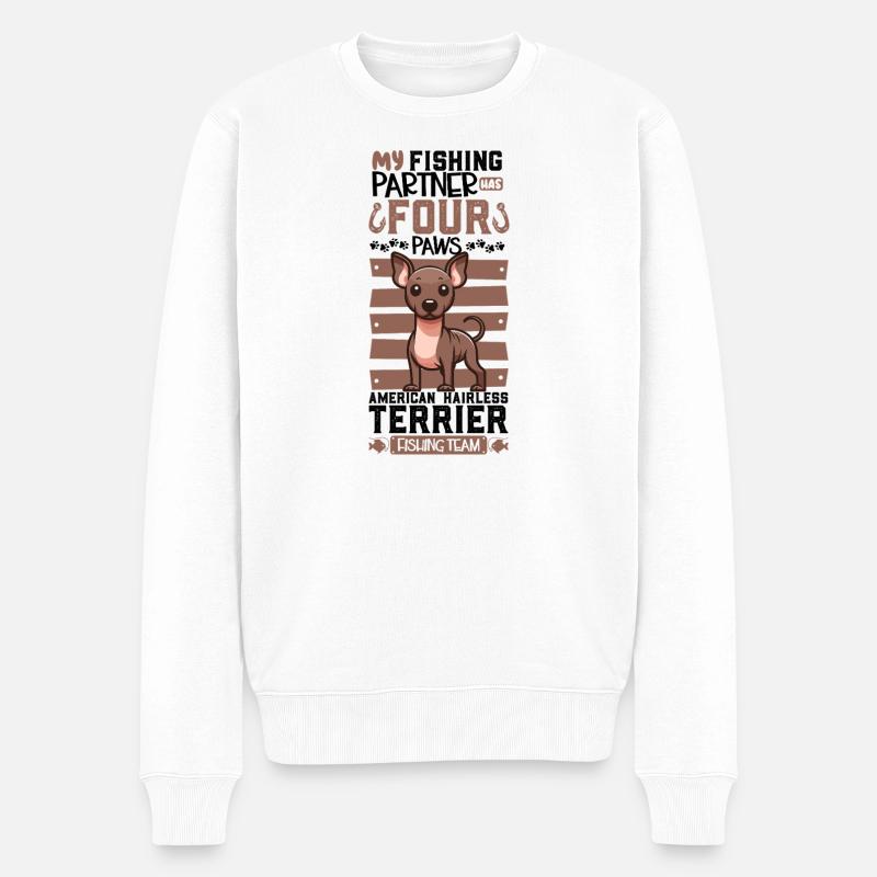 Pêche et terriers américains sans poils - Pull Premium bio Homme - blanc