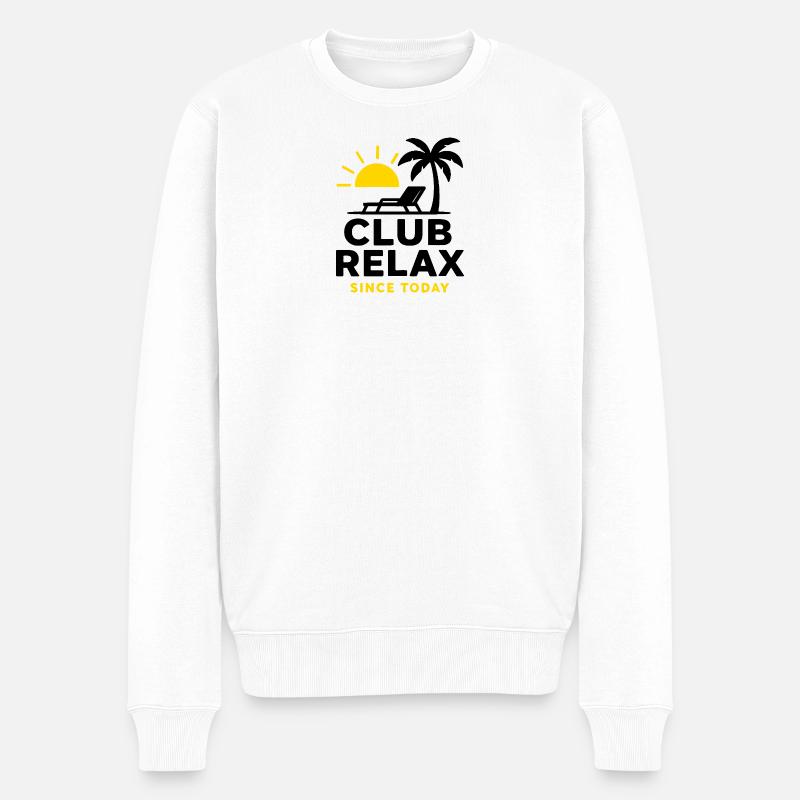 Sonnenaufgang mit Motivationsbotschaft - Männer Premium Bio Pullover - Weiß