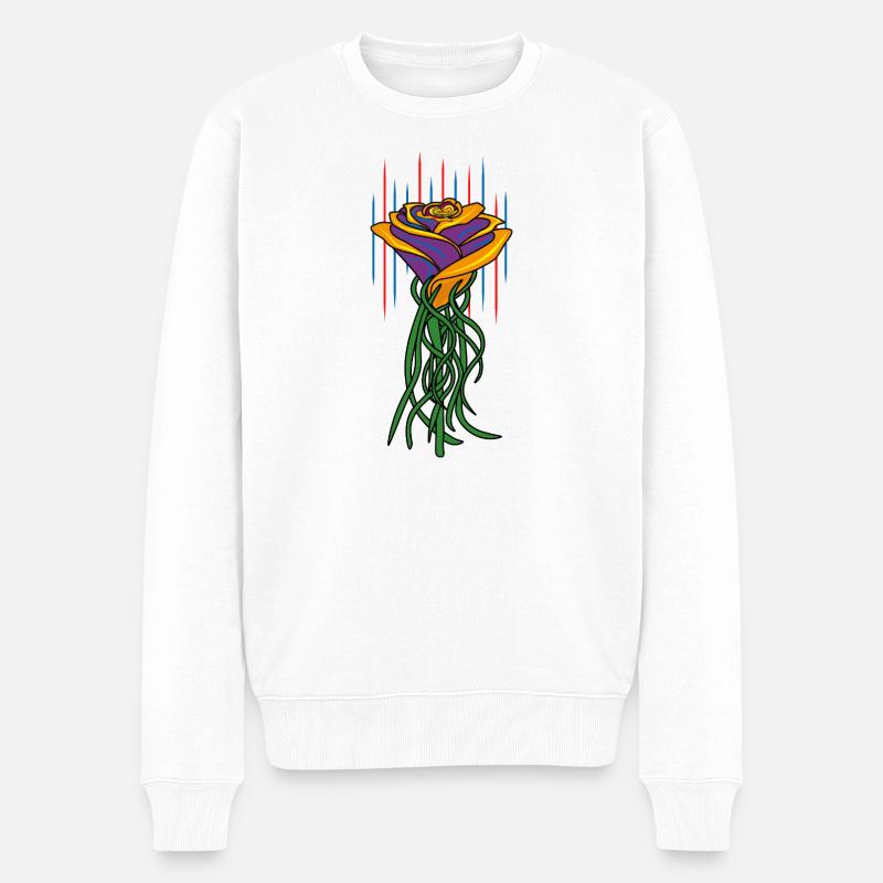 Neonrose - Männer Premium Bio Pullover - Weiß