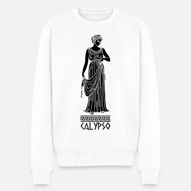 Calypso (schwarz) - Männer Premium Bio Pullover - Weiß