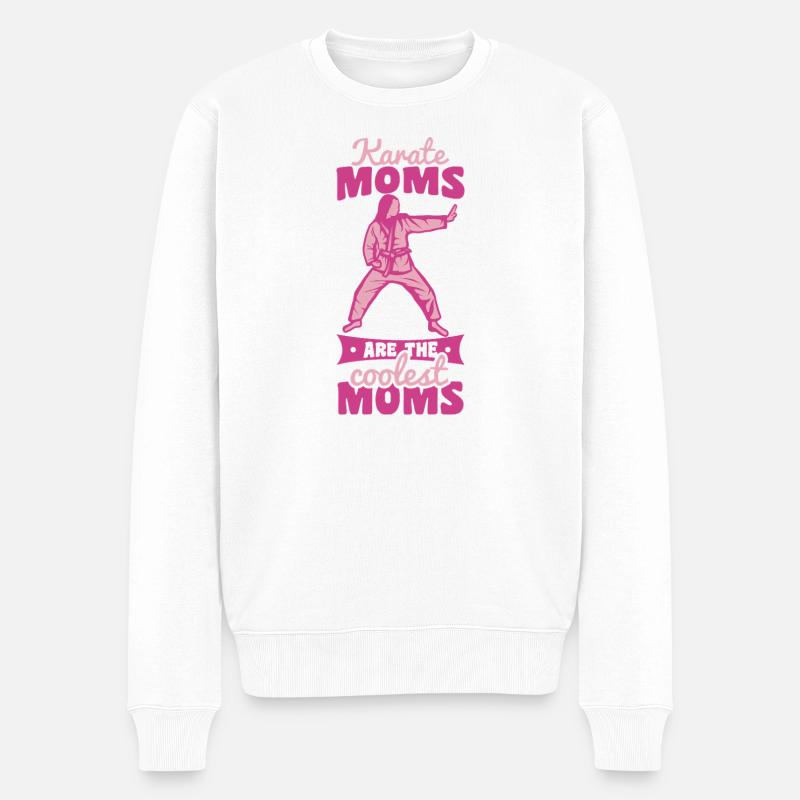 Karate Mama - Männer Premium Bio Pullover - Weiß
