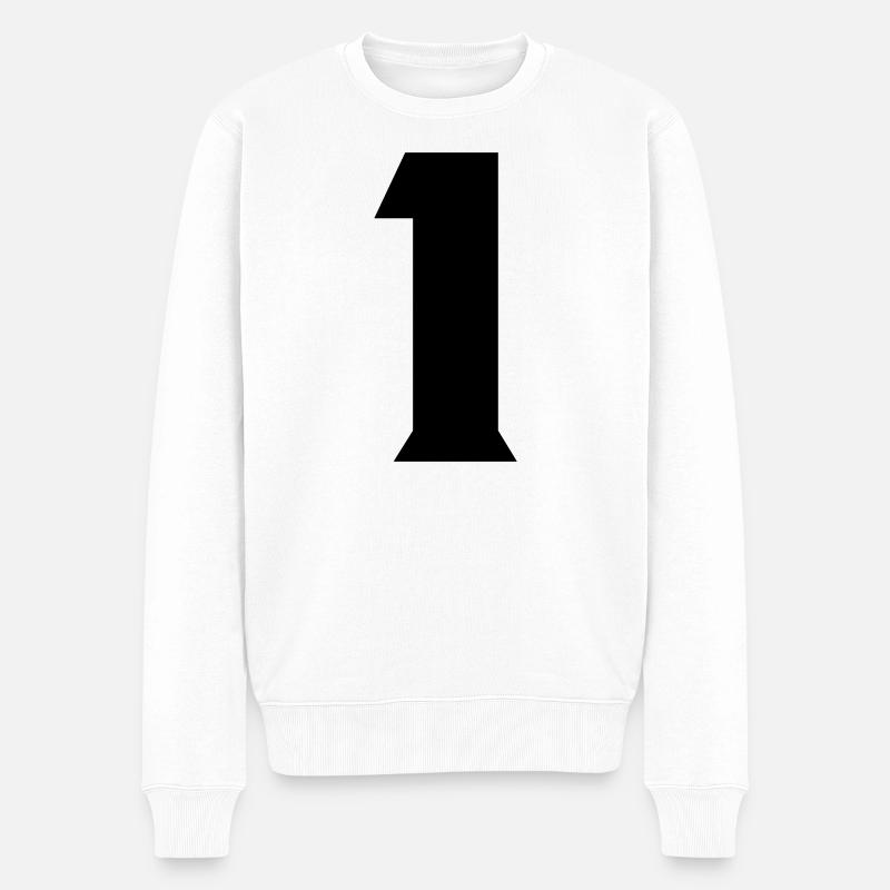 1 - Männer Premium Bio Pullover - Weiß