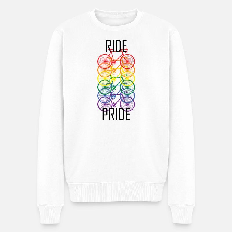 PRIDE Fahrrad Design - Männer Premium Bio Pullover - Weiß