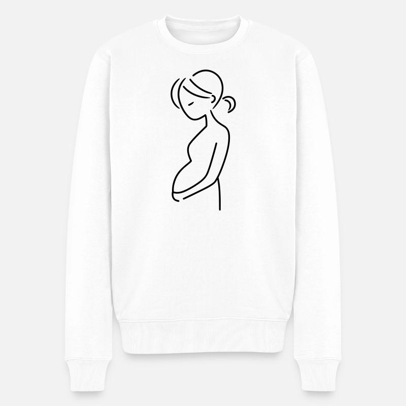 schwanger - Männer Premium Bio Pullover - Weiß