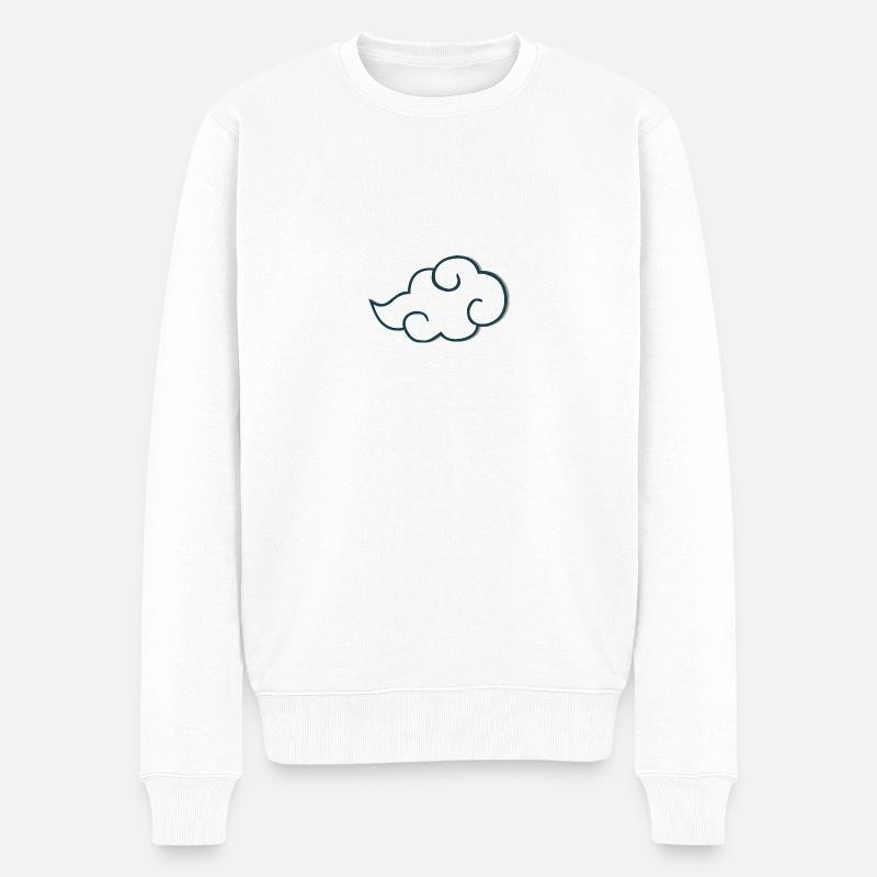 Manga-Wolke - Männer Premium Bio Pullover - Weiß