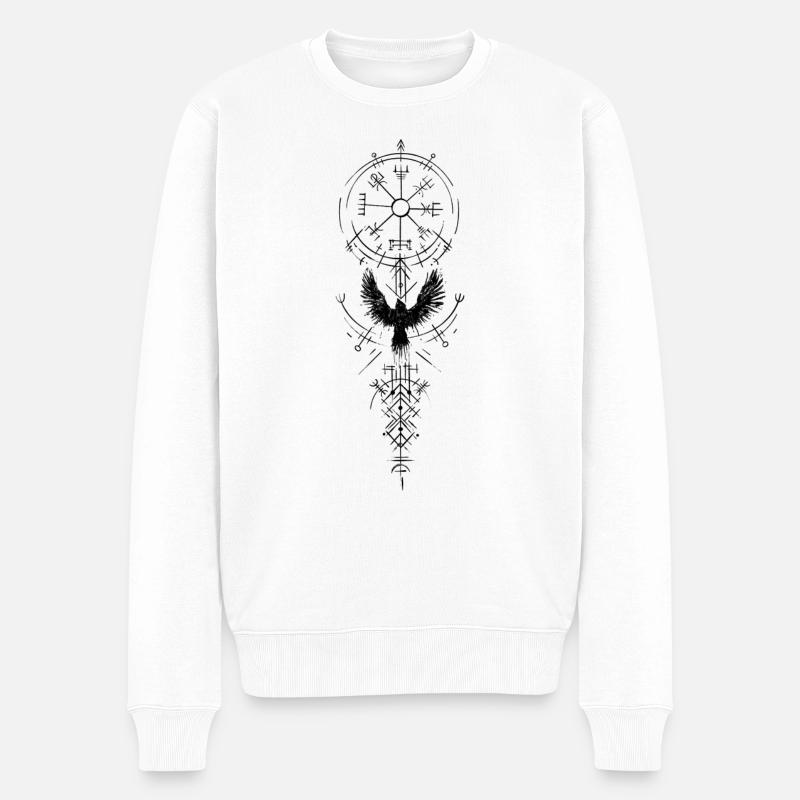 Vegvisir - Männer Premium Bio Pullover - Weiß