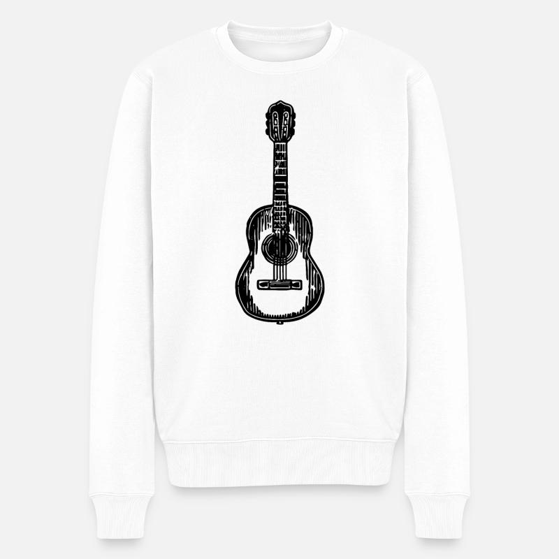 Gitarre Gitarrist - Männer Premium Bio Pullover - Weiß