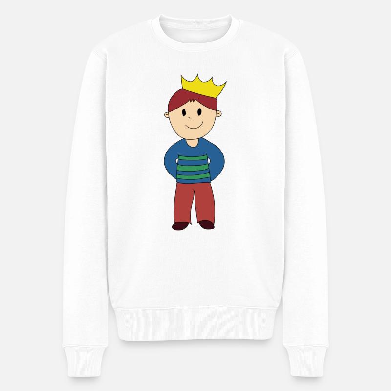 Prince - Männer Premium Bio Pullover - Weiß