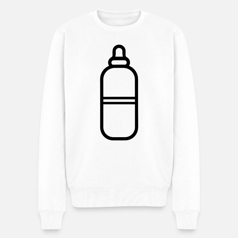 Flasche - Männer Premium Bio Pullover - Weiß