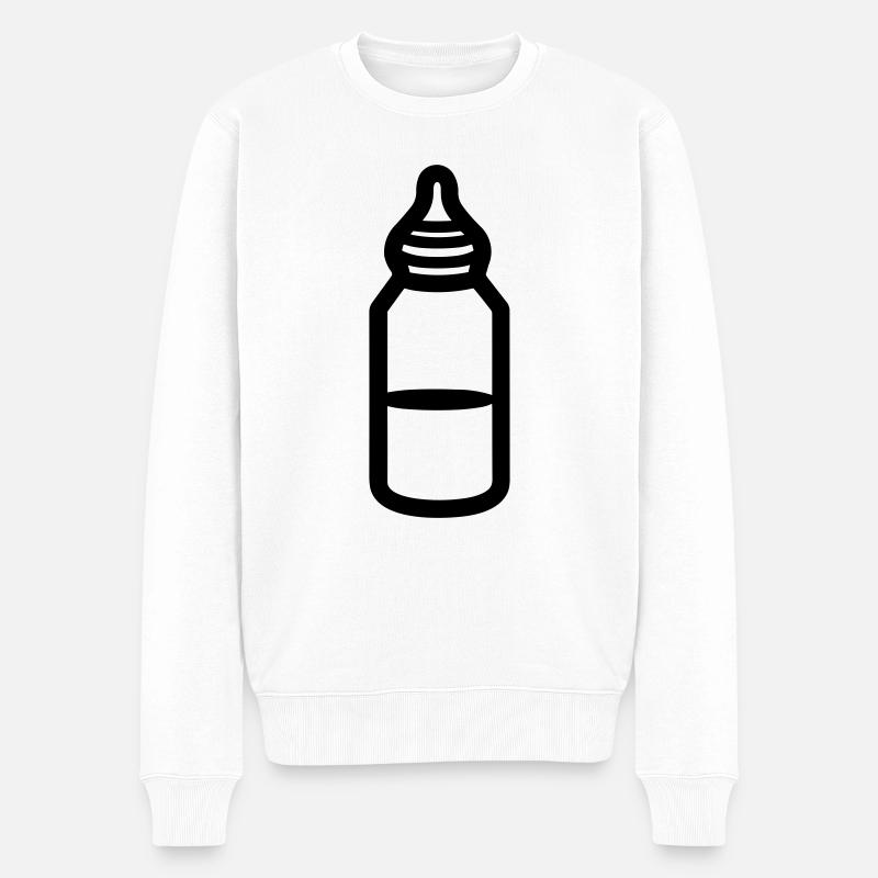 Flasche - Männer Premium Bio Pullover - Weiß