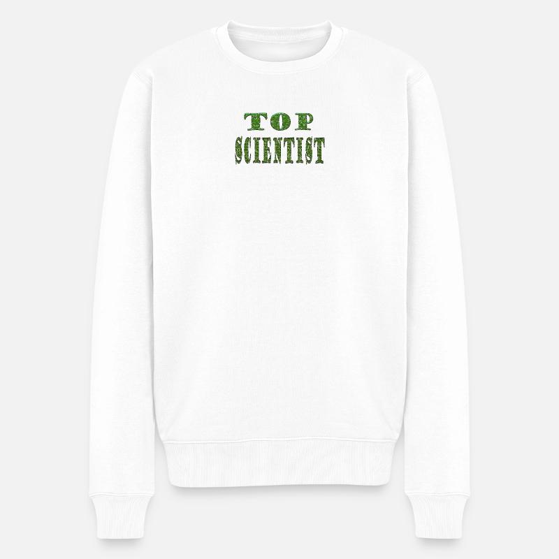 Top Scientist Grüne Textur - Männer Premium Bio Pullover - Weiß
