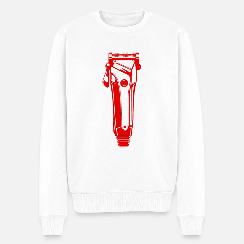 Tondeuse à cheveux coiffeur - Pull Premium bio Homme - blanc
