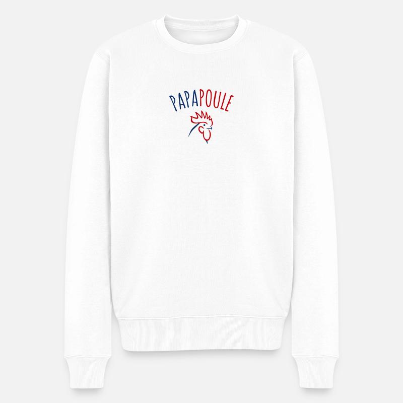 papapoule coq - Pull Premium bio Homme - blanc