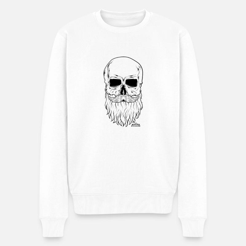 Bearded Baldy WHT - Männer Premium Bio Pullover - Weiß