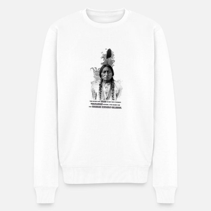 Native American - T-Shirt - Männer Premium Bio Pullover - Weiß