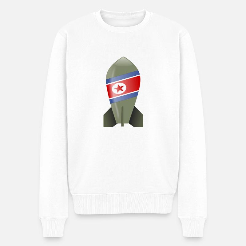 Nordkorea Bombe - Männer Premium Bio Pullover - Weiß