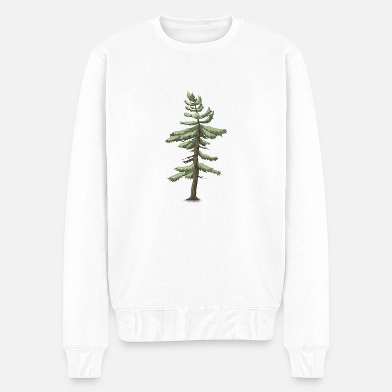 Nadelbaum - Männer Premium Bio Pullover - Weiß