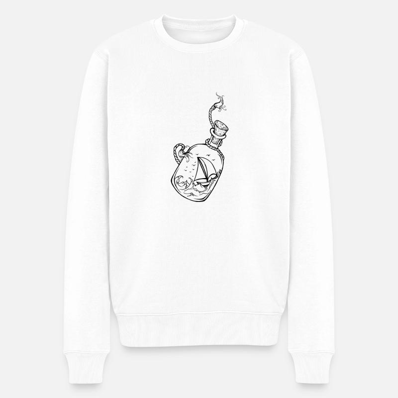 bouteille à la mer 2 - Pull Premium bio Homme - blanc