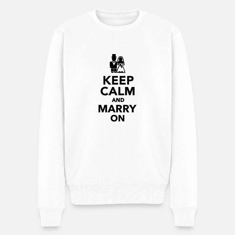 Hochzeit - Männer Premium Bio Pullover - Weiß